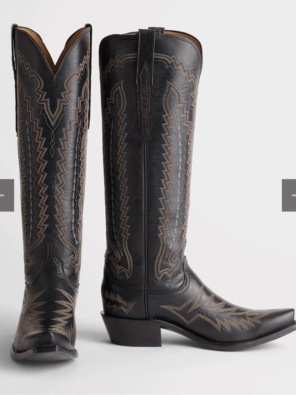 NEVER WORN Lucchese Pricilla Black Tall Leather Boots with Box & Bag Size 6 - Picture 12 of 16